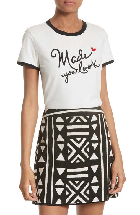 Alice   Olivia Rylyn Embroidered Ringer Tee | Nordstrom | Ringer tee, Tees, Navy fashion