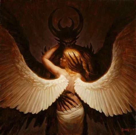 Demon And Angel Melek Sanat Dark Fantasy Art Fantazi Sanatı