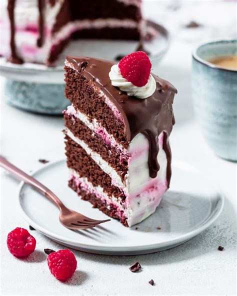 Kalorienarme Schoko - Himbeer -Sahne Torte