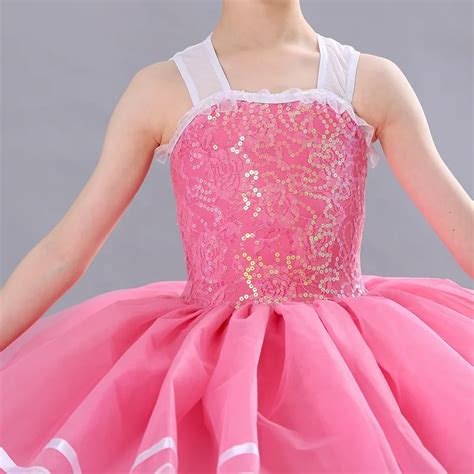 Pink Sequin Ballet Tutu Skirt Lovely Girl Dance Wear Flower Pink Tulle Dance Costume Buy Pink