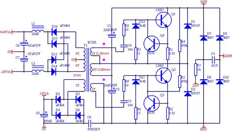 It also shows the typical. EI33 2X24 Volt 150 Watt OSC SMPS circuit - Electronics ...
