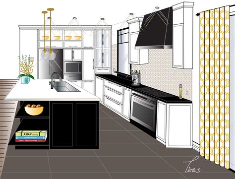 Sketch Kitchen Design Drawing 24 Interior Design Kitchen Drawings