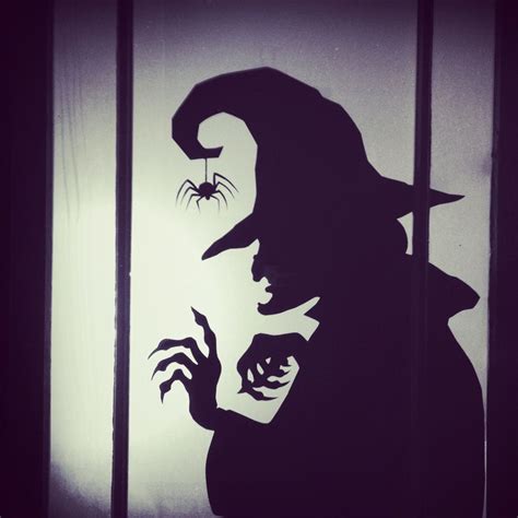 Homemade Window Stencil Of A Witch My Friend Made Halloween Witch