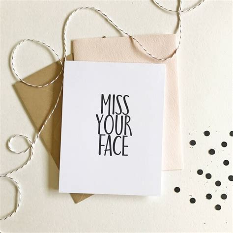 Miss Your Face Funny Card Miss You Card Going Away Card