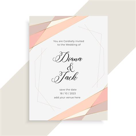 Subtle Elegant Wedding Invitation Card Design Download Free Vector