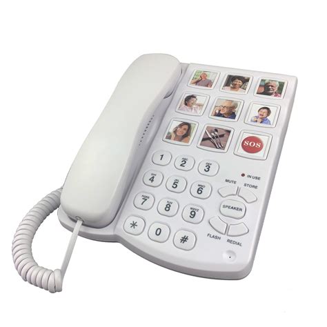 Big Button Corded Telephone With Speaker For Seniors Elderly Amplified
