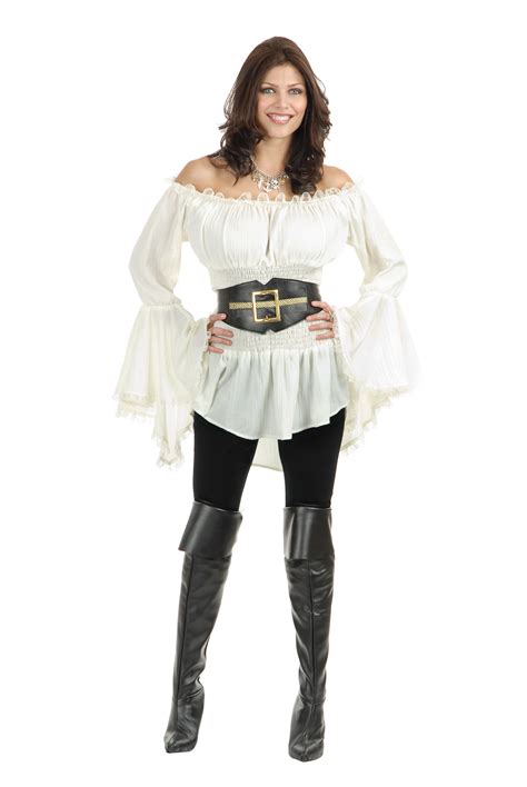 Womens Wild White Pirate Blouse Costumes For Women Pirate Costume