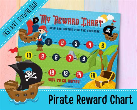 Pirate Reward Chart For Boys Responsibility Chore Chart Etsy