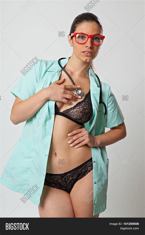 Sexy Woman Doctor Stethoscope Red Image Photo Bigstock