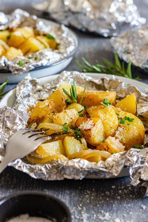 Shake and turn the tinfoil packet every few minutes to avoid burning. Easy Campfire Potatoes Recipe - Happy Foods Tube