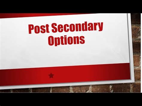 Post Secondary Options Youtube