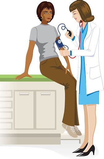 Female Doctor Checking Blood Pressure Stock Illustration Download