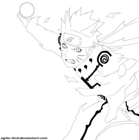 Naruto Kyuubi Mode Lineart By Aagito On Deviantart Anime Lineart