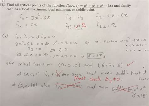 Solved Find All Critical Points Of The Function Fx Y Z