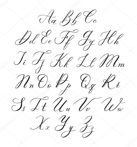 Vector Modern Calligraphy Alphabet — Stock Vector © Tinyselena 172930516