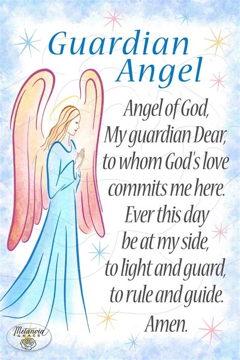 Guardian Angel Prayer Printable Guardian Angel Card Angel Of God My