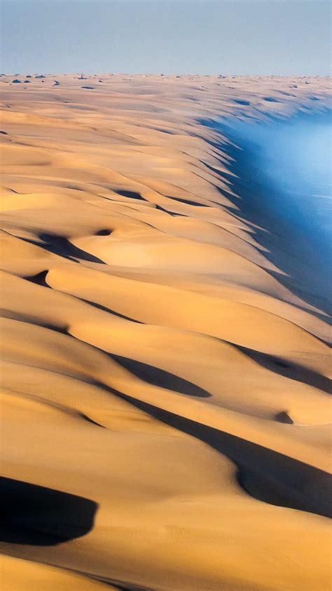 Dunes Of The Namib Desert Meet The Atlantic Ocean Namibia Africa
