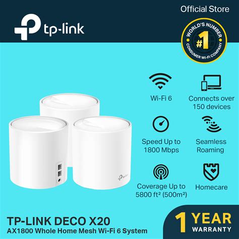 Tp Link Deco X20 3 Pack Ax1800 Whole Home Mesh Wi Fi 6 System Tp Link