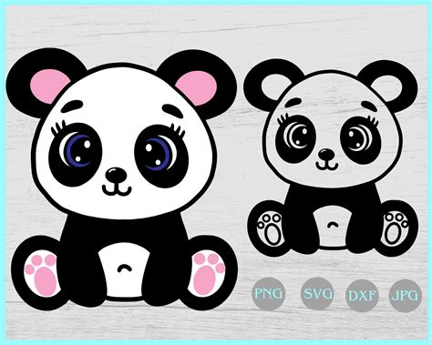 Panda Svg Panda Clipart Svg Files And Outline Svg Panda Etsy