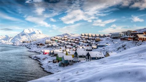 壁紙 グリーンランド、ヌーク、デンマーク、冬、住宅、雪、美しい 1920x1080 Full Hd 2k 無料のデスクトップの背景 画像