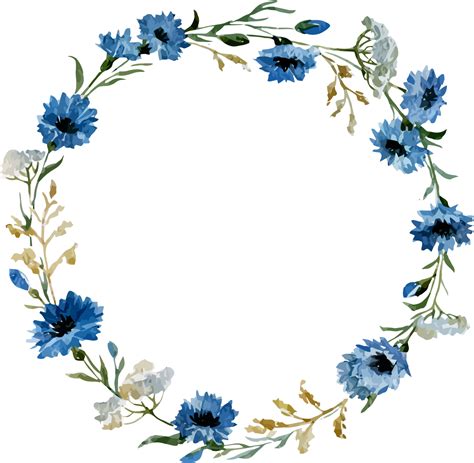 Blue Floral Border Design Png The Image Can Be Easily Used For Any