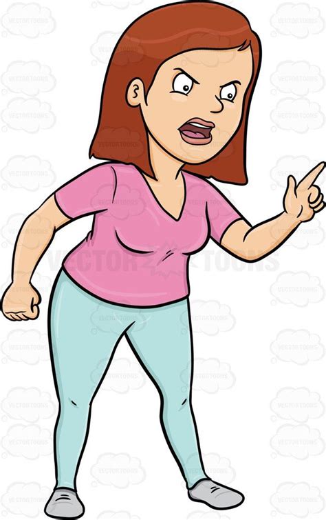 An Angry Woman Scolding Somebody Angry Women Angry Little Girls Cartoon