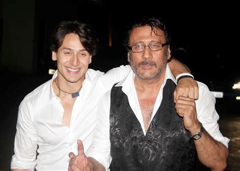 Jackie Shroff With Son Tiger Shroff At Film Heropanti Special Screening