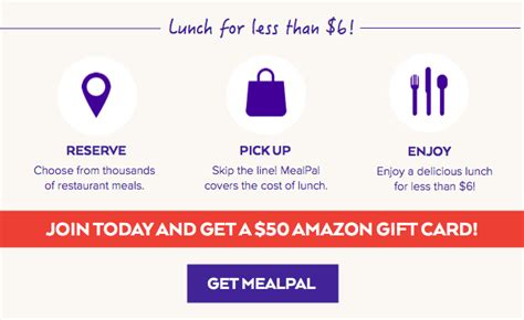 Because email communications are not always secure, please do not include credit card or other sensitive information in your emails to us. Join MealPal.com Today - Get $50 Amazon Gift Card + Lunch Under $6 - The Reward Boss