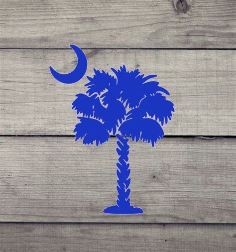 Sc Palmetto Tree And Moon Vinyl Decal South Carolina Palm Tree