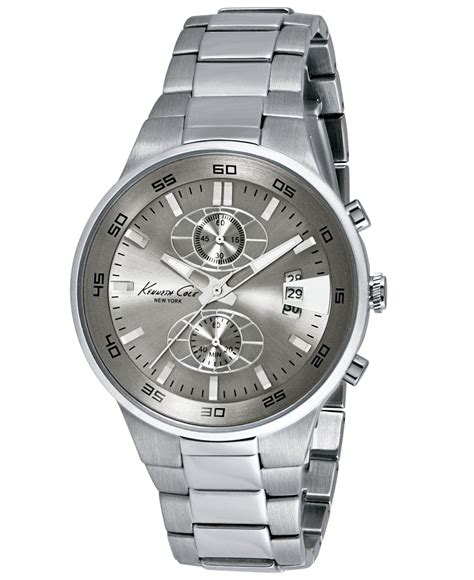 Kenneth Cole Mens Chronograph Stainless Steel Bracelet Watch 44mm