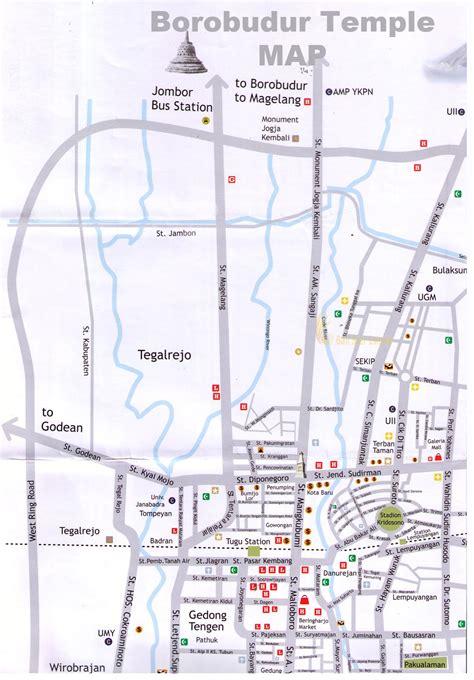 Borobudur Map Yogyakarta Tourism Maps Travel Guides