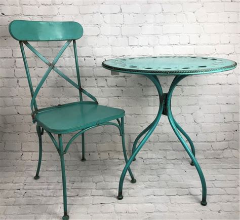 14 tage bedenkzeit & 2j garantie auf alles, jetzt einkaufen! Pair of Metal Turquoise Chairs Patio furniture