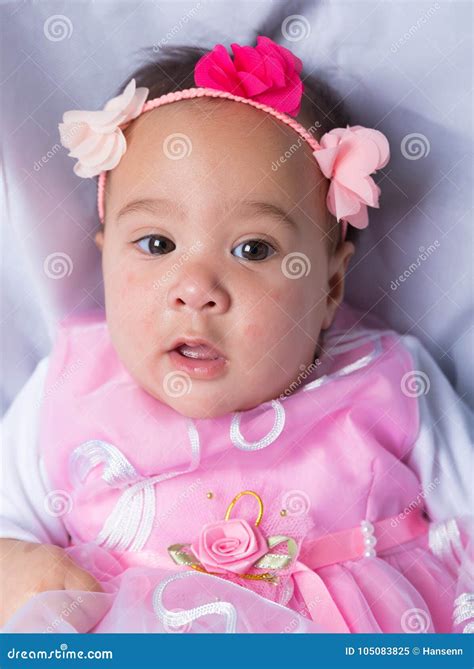 Girl Baby In Pink Dress Stock Image Image Of Asia Beauty 105083825