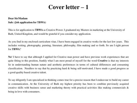 Creative Writing Cover Letter How To Write A Cover Letter For A