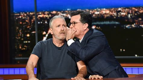 jon stewart takes over the late show with stephen colbert to slam trump s gratuitous d kishness