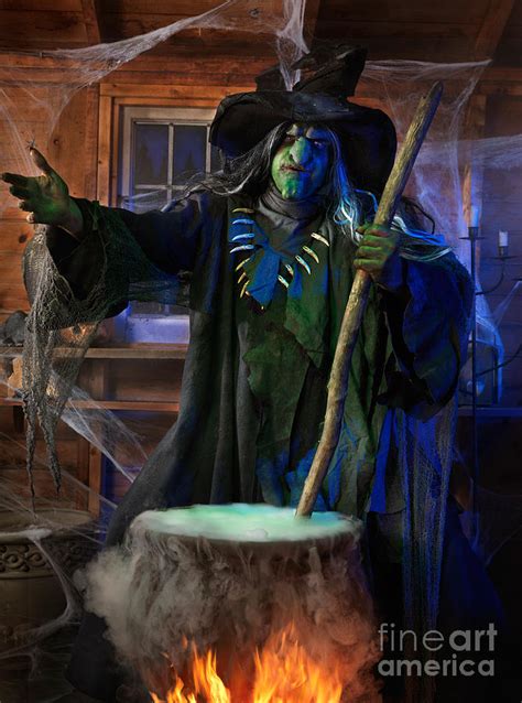 Scary Old Witch With A Cauldron Photograph By Oleksiy Maksymenko
