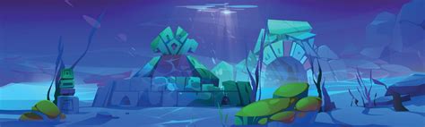 Atlantic Underwater Ocean Game Background Of Ruin 21493972 Vector Art