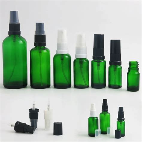 12 X Refillable Green Glass Perfume Bottle Essential Oil Bottles With