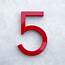 Modern House Number Aluminum Font FIVE 5 In RED  Etsy