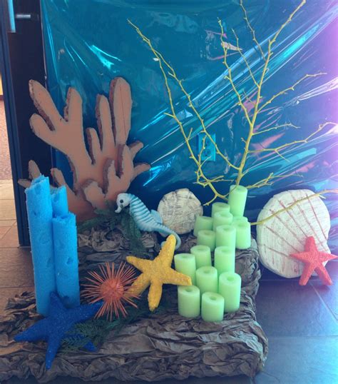 Once its in the fish tank you cant even believe its made of plastic. Pool noodles! This scene is a little too "Under the Sea ...