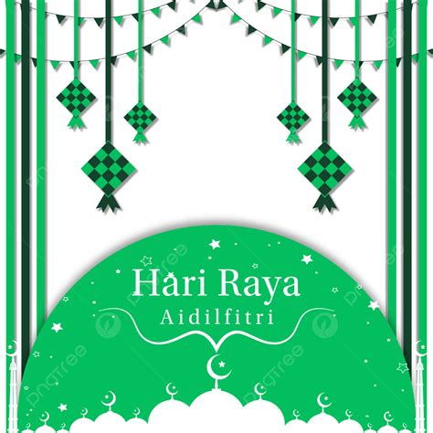 Hari Raya Aidilfitri Vector Design Images Mosque Dome Green Style Hari