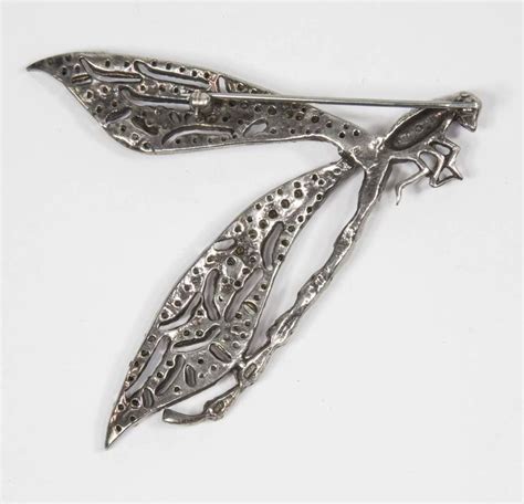 Stunning Large Runway Cubic Zirconia Sterling Silver Dragonfly Brooch