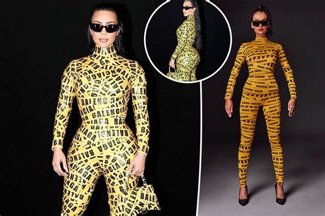 kim kardashian s caution tape catsuit is now a halloween costume