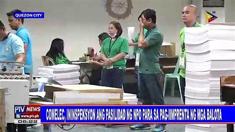 Comelec Ininspeksyon Ang Pasilidad Ng Npo Para Sa Pag Iimprenta Ng Mga