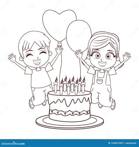 Kids Birthday Party Stock Vector Illustration Of Cake 145467594