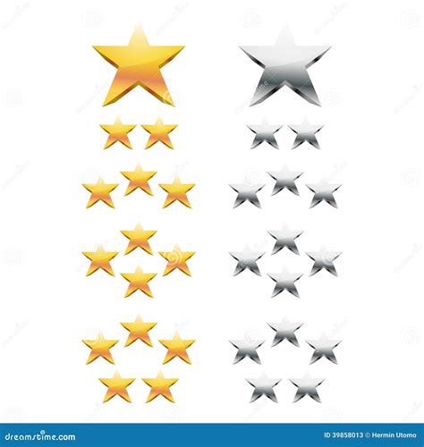 Gold And Silver Stars Rating Stock Vector Illustration Of Icon Star