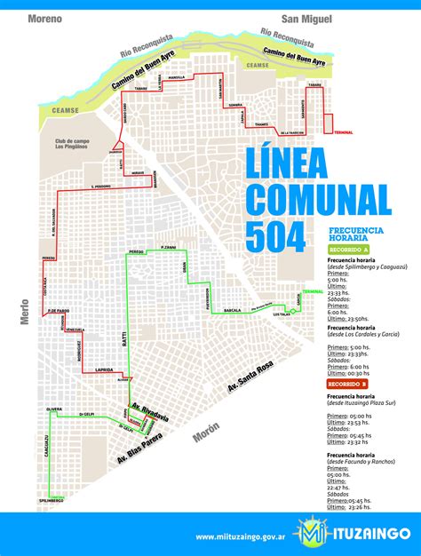 Linea Comunal 504 Ituzaingo Mapa Del Recorrido De La Línea Comunal