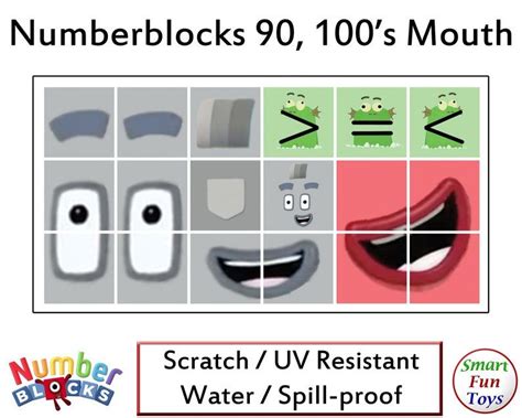 Numberblocks 0 100 Face And Body Stickers Waterproof Etsy Pegatinas