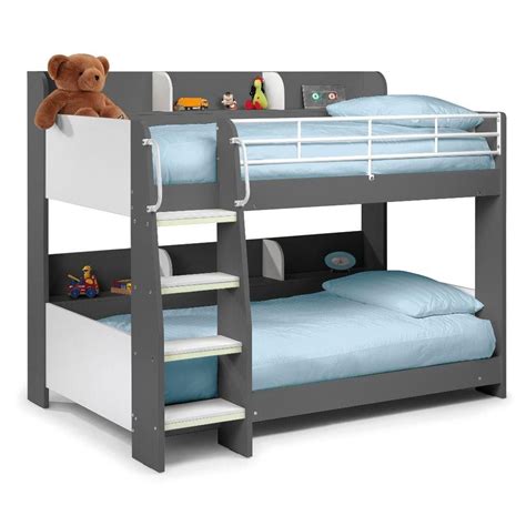 From climbing up and down to playing hide and seek, bunk beds are sure to bring in a whole lot of adventure. Domino Grey Wooden and Metal Kids Storage Bunk Bed in 2020 ...