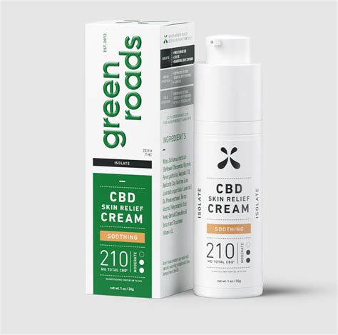 Green Roads Isolate Cbd Skin Relief Cream Soothing 210mg 30g